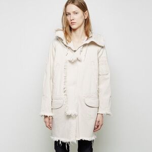 RARE R13 Selvedge‎ Anorak Natural Frayed Denim Coat